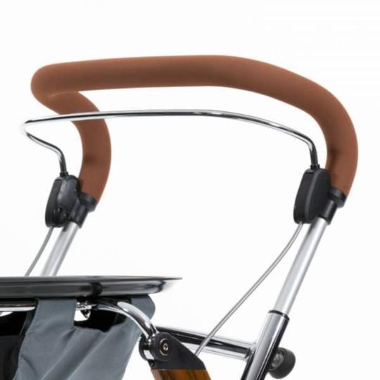 220477 Rollator 4-wiels Mobio Let's Go Indoor teak