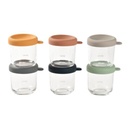 BÉABA Set van 6 glazen bewaarpotjes 250 ml (Sunrise color mix)