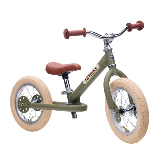 Trybike Steel Vintage loopfiets 2 in 1 mat groen