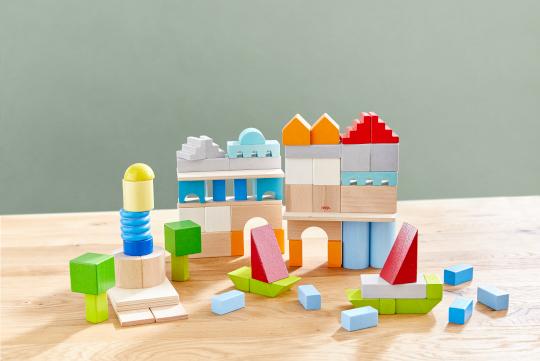 Haba Basisbouwstenen Kleurrijk, set middelgroot (85 stuks)