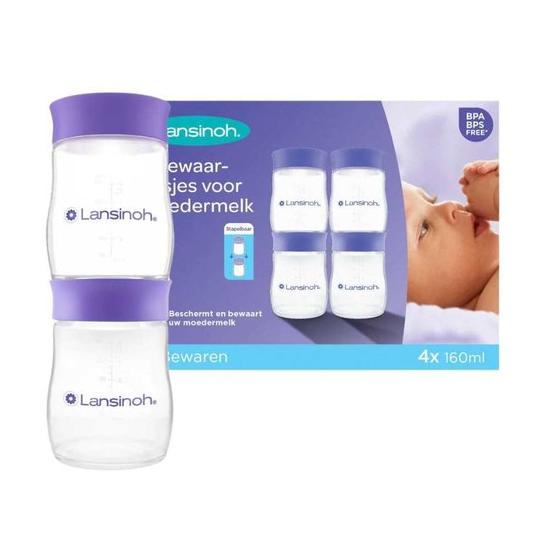 Lansinoh Bewaarflesjes voor moedermelk 4x160ml