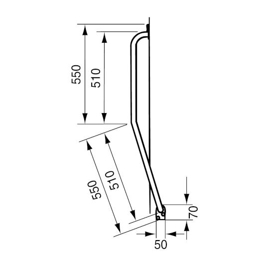Linido trapspilbeugel staal gecoat wit