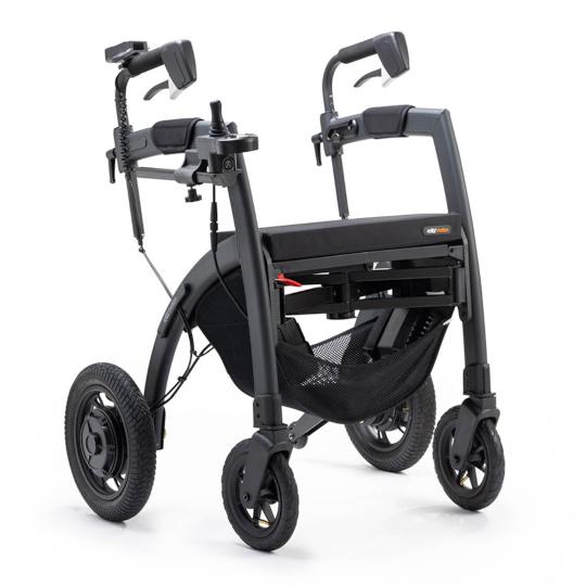220477 Rollator 4-wiels Rollz Motion Electric (rolstoelpakket, bagagetas, 3 in 1 en pomp incl.)(Mat Zwart)