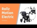220477 Rollator 4-wiels Rollz Motion Electric (rolstoelpakket, bagagetas, 3 in 1 en pomp incl.)(Mat Zwart)