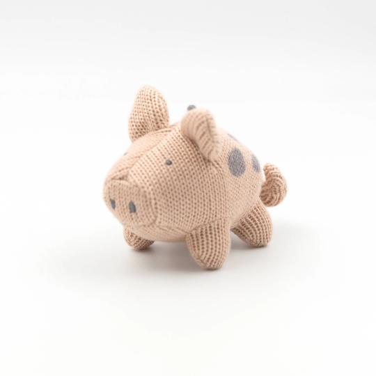 Bamboom Houten muziekmobiel met gebreid speelgoedjes (De Boerderij)