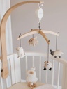 Bamboom Houten muziekmobiel met gebreid speelgoedjes (De Boerderij)