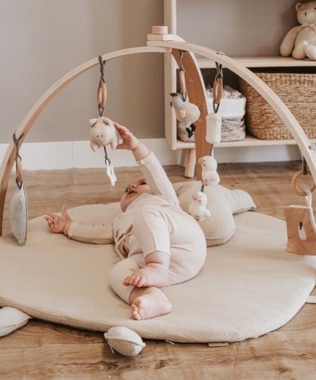 Bamboom Speelmat met houten mobiele armen (Schaap)