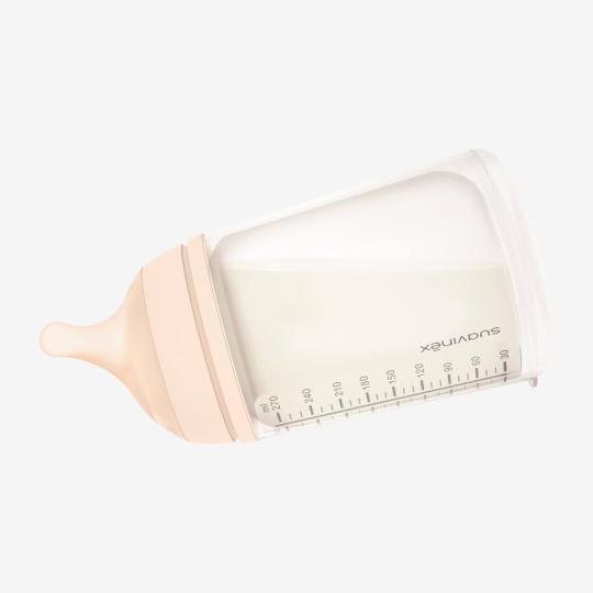 Suavinex Flespakket Zero Zero (180ml Speciale borstvoeding + Zuigspeen + Siliconen zakje fair)