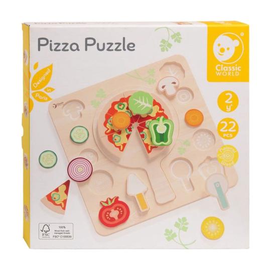 Classic World Houten Vormenpuzzel Pizza