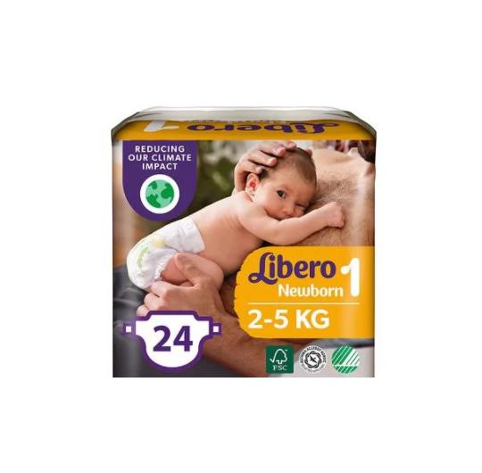 Kinderluier Libero Newborn 1 (2-5 kg) 24 st