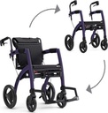 220477 Rollator 4-wiels Rollz Motion met rolstoelpakket (Zwart)