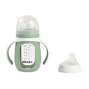BÉABA 2-in-1 Glazen Meegroeifles + Siliconen Hoes (210ml)