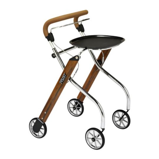 [021042] 220477 Rollator 4-wiels Let's Go Indoor (Teak)
