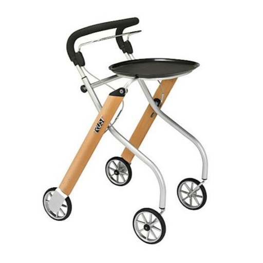 [018991] 220477 Rollator 4-wiels Let's Go Indoor (Beuk)(incl. dienblad en mandje)