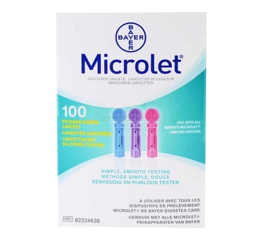 [003793] Bayer Microlet 100 Lancettes pour Glucomètre Bayer XT