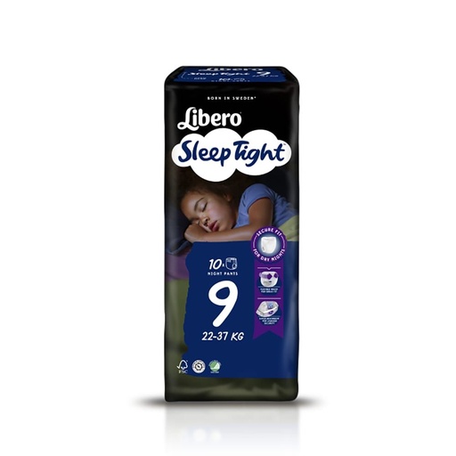 [022348] Libero Wegwerpluiers 9 Sleep Tight 22-37kg 10 st. - pakje
