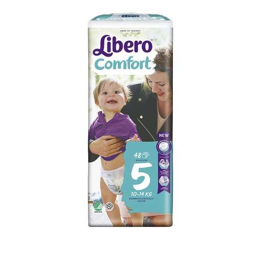[021865] Libero Comfort Wegwerpluiers 5 Maxi Plus 10-14 kg 46 st. (pakje)