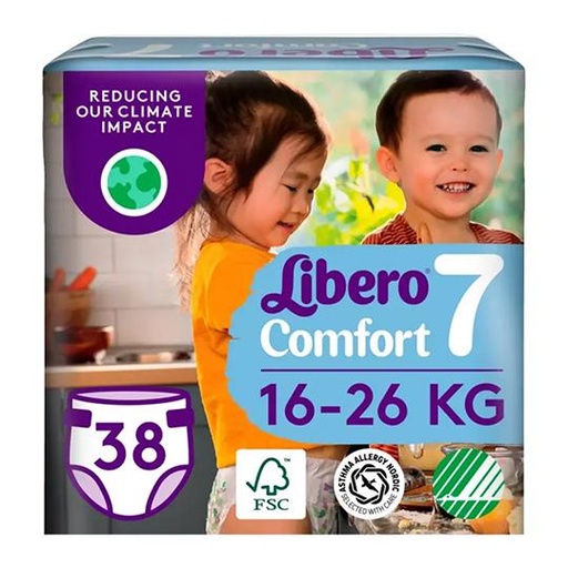 [021867] Libero Comfort Couches jetables 7 XXL-Plus 16-26kg 38 pcs. - paquet