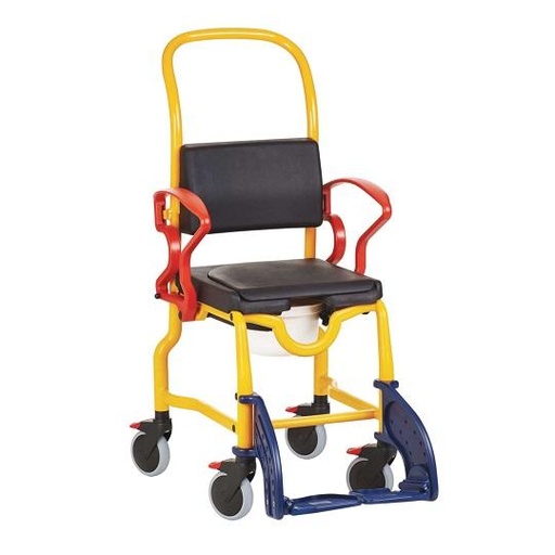 [029012] Chaise de douche / siège de toilette sur roulettes REBOTEC AUGSBURG (enfants) - multicolore - 4 pouces