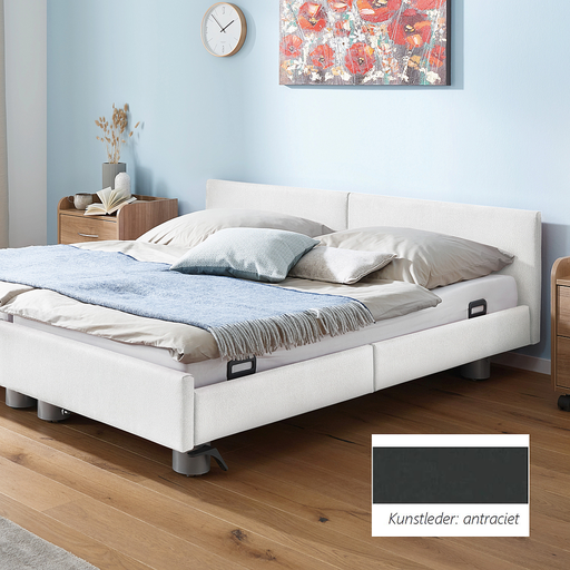 Burmeier Regia Partnerbed - 24V (Nobla mala, Hotel look kunstleder en Zonder onrusthekken)