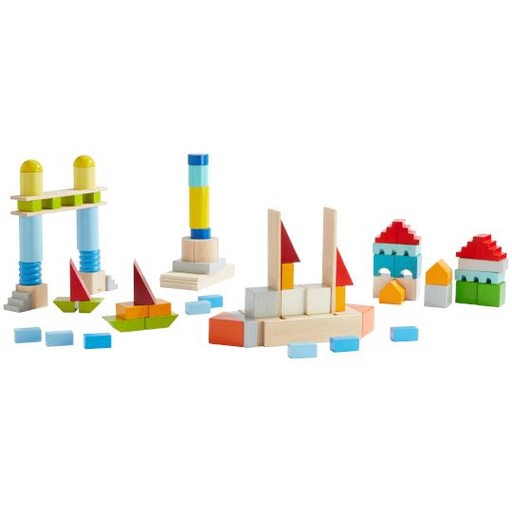 [045593] Haba Basisbouwstenen Kleurrijk, set middelgroot (85 stuks)
