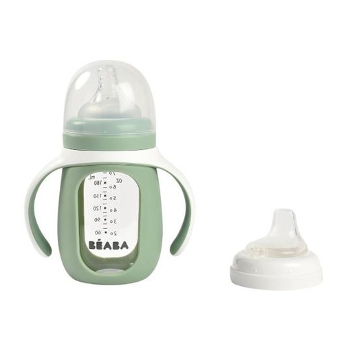 [046510] BÉABA 2-in-1 Glazen Meegroeifles + Siliconen Hoes (210ml)