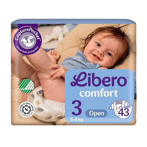 [047938] Libero Comfort 3 Wegwerpluiers New (43st, 5-8kg)(pakje)