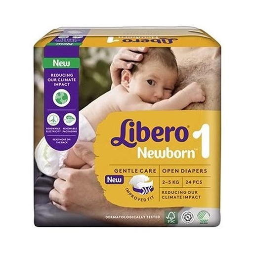 [048605] Libero Comfort 1 Wegwerpluiers New (24st, 2-5kg) (pakje)