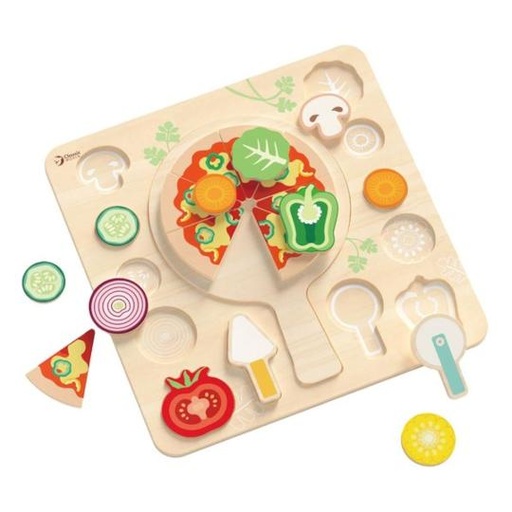 [049098] Classic World Houten Vormenpuzzel Pizza