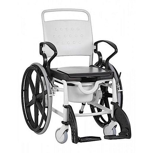 [CO-06765-1] Chaise de douche sur roulettes REBOTEC MIAMI avec grandes roulettes (plus grande largeur d'assise) - gris
